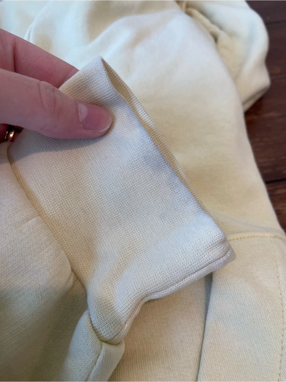 Mens XL Adidas Cream Yellow Hoodie Drawstring Pockets Fall Outdoor